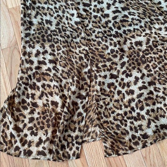 Antthony Leopard Print Midi Skirt Women’s 2X Brown Leopard Print A-Line Flowy - Picture 2 of 7